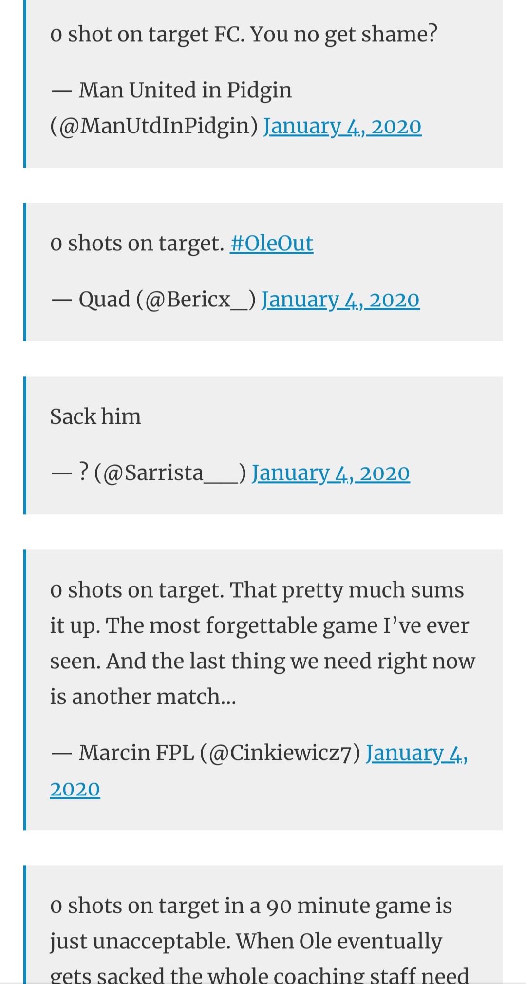 man utd fans react to 0 shot on target - Bóng Đá