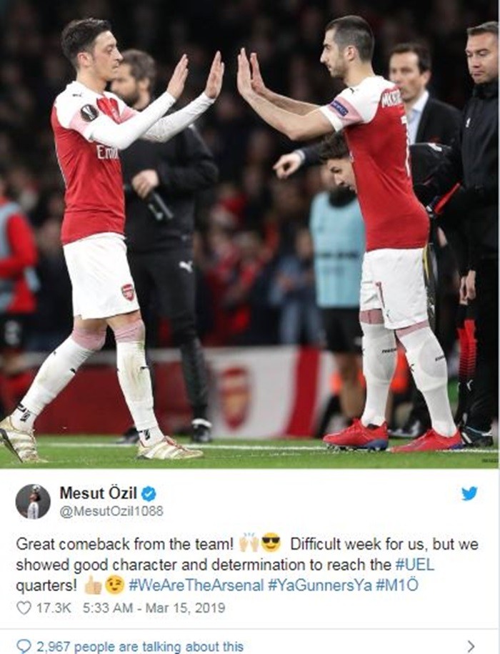Ozil chỉ ra điều giúp Arsenal ngược dòng kịch tính trước Rennes - Bóng Đá