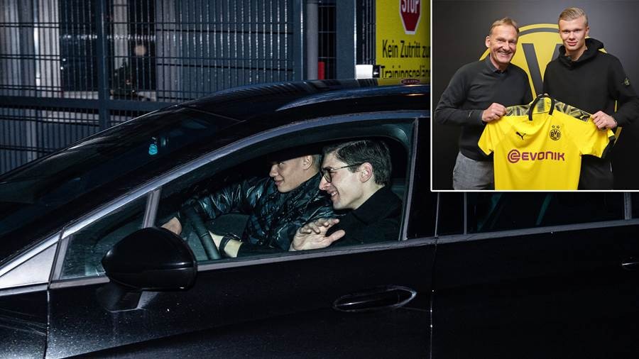 Here's Haaland! Borussia Dortmund's £17m new boy checks in for his first day at his new club and tells the cameras 'I'm happy!' - Bóng Đá