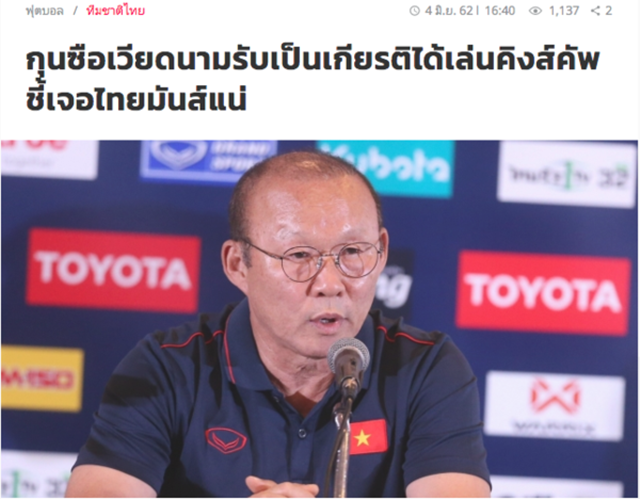 Báo Thái có hành động bất ngờ khi bị thầy Park tố 