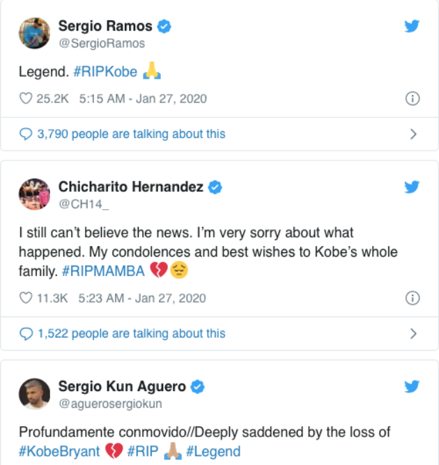 Football stars pay tribute to Kobe Bryant after basketball hero dies in helicopter crash - Bóng Đá