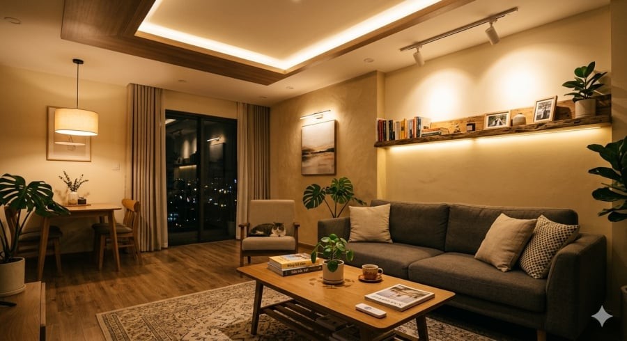 Đèn LED giúp giảm điện năng tiêu thụ nhưng vẫn đảm bảo ánh sáng ổn định.