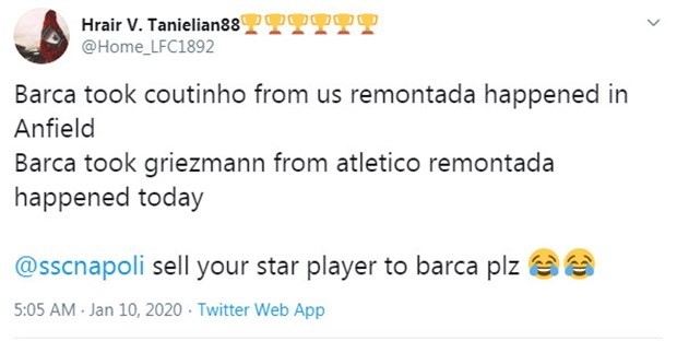 Griezman đang gặp báo ứng như Coutinho - Bóng Đá