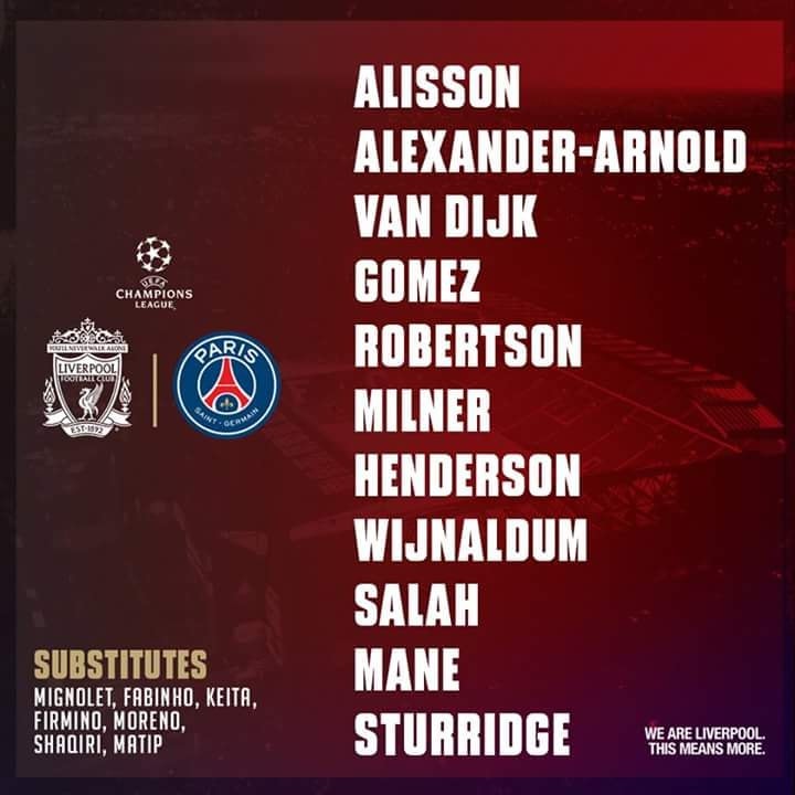 TRỰC TIẾP Liverpool vs PSG: Firmino dự bị; Sturridge đá chính (Đội hình ra sân) - Bóng Đá