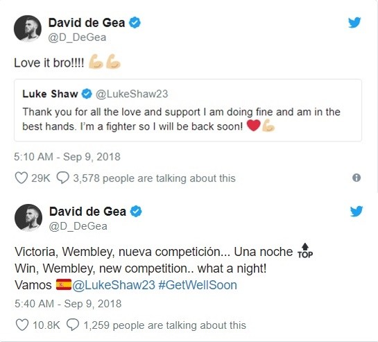 De Gea không thể giữ bình tĩnh đến khi biết Shaw tỉnh - Bóng Đá