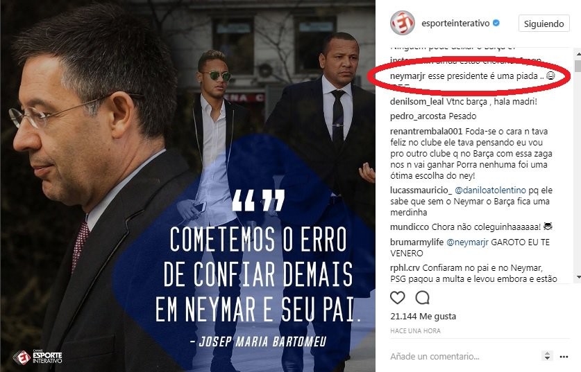 Neymar công khai gọi chủ tích Barcelona là 'tên hề' - Bóng Đá