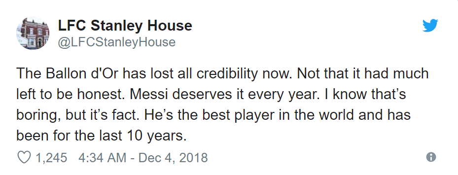 Fans react as Messi finishes outside Ballon d'Or top three for the first time since 2006 - Bóng Đá