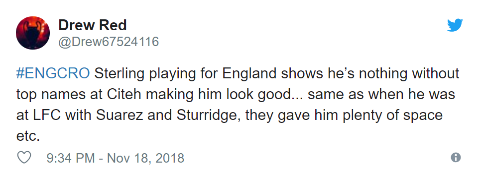 Liverpool fans on Twitter slate Sterling after Croatia win - Bóng Đá