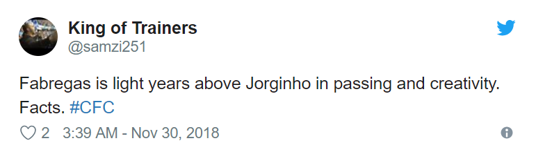 ‘Sorry but Fabregas > Jorginho’: Chelsea fans want new signing dropped for veteran midfielder after Spaniard runs the show in Europa League clash  - Bóng Đá