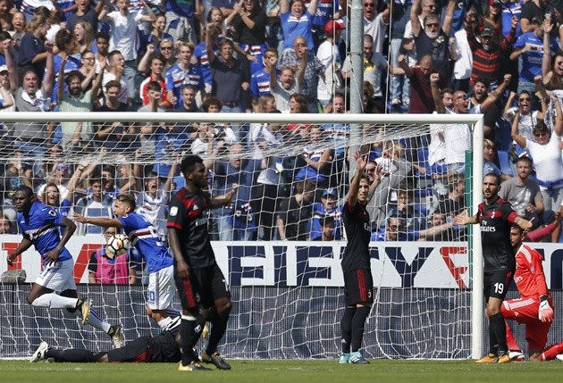 Sampdoria 2-0 AC Milan: Montella còn dám mơ cao? - Bóng Đá