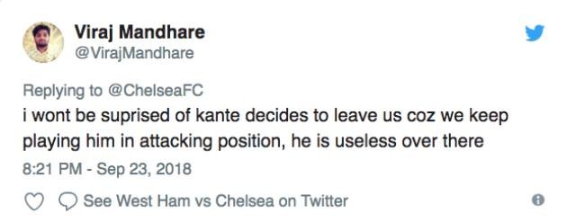 Fan Chelsea chất vấn Sarri về vai trò của Kante - Bóng Đá