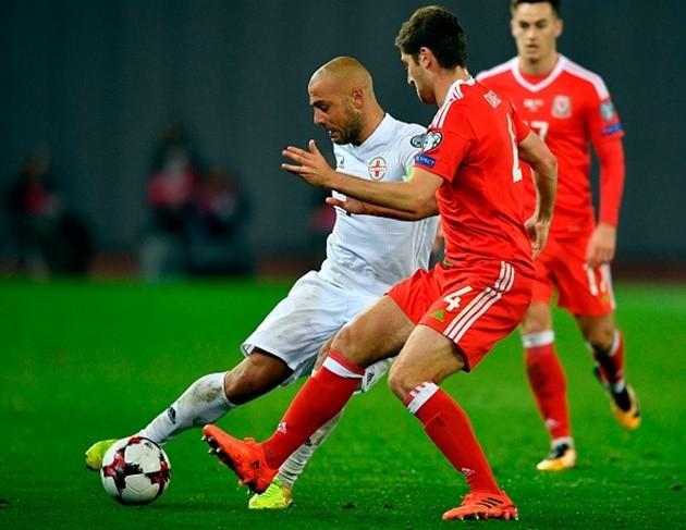 Georgia 0-1 Xứ Wales:  - Bóng Đá
