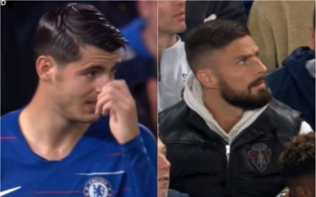 Giroud không tin nổi pha bỏ lỡ của Morata - Bóng Đá
