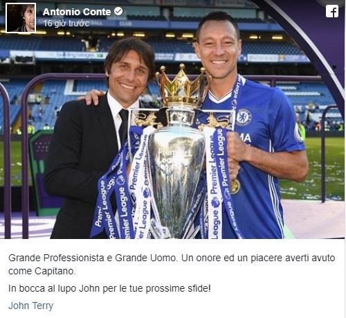 Costa và Conte tri ân Terry - Bóng Đá