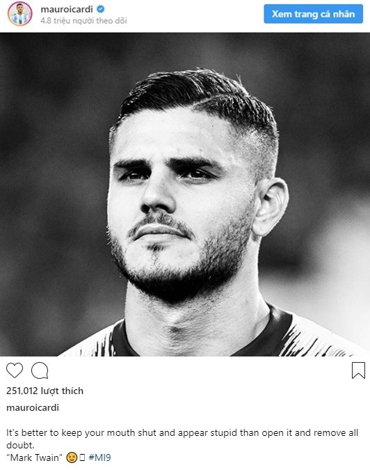 Icardi dùng châm ngôn đả kích Inter - Bóng Đá