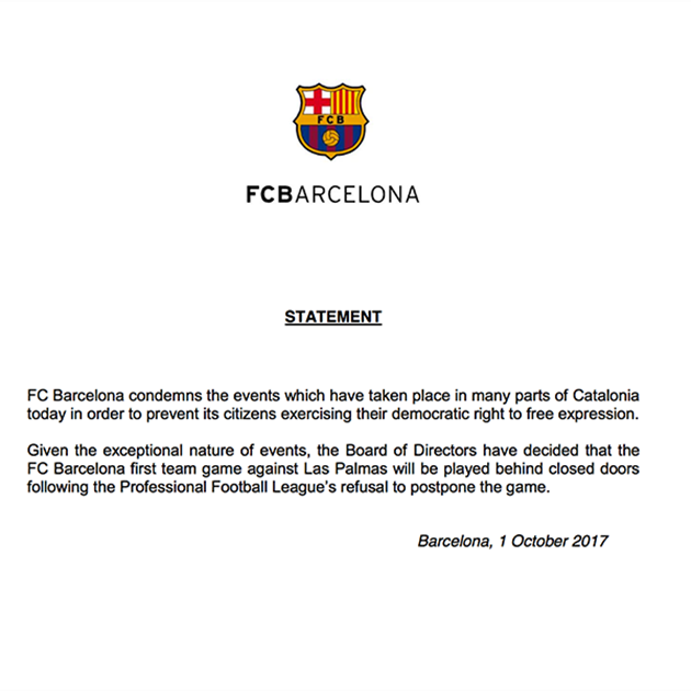 Cửa đóng - then cài trong trận Barcelona - Las Palmas - Bóng Đá