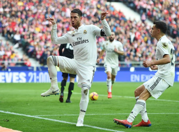 Ghi bàn vào lưới Atletico, Sergio Ramos có pha ăn mừng 'khó đỡ' - Bóng Đá