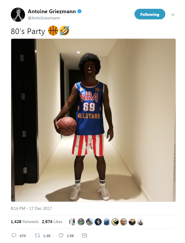Fan hốt hoảng với màn hóa trang quái dị của Griezmann  - Bóng Đá