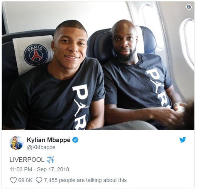 Mbappe vừa đăng status, CĐV Liverpool đã 
