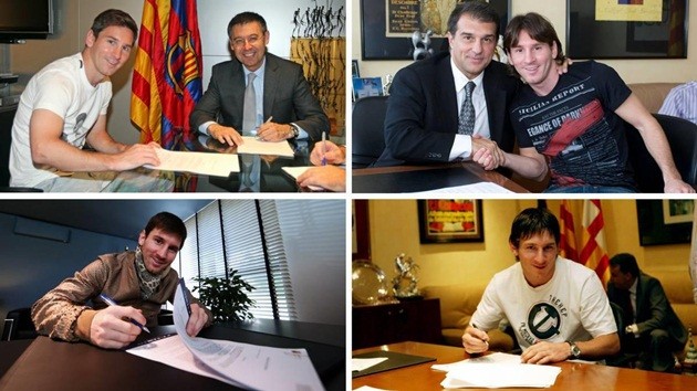 8 lần gia hạn hợp đồng của Messi với Barcelona - Bóng Đá