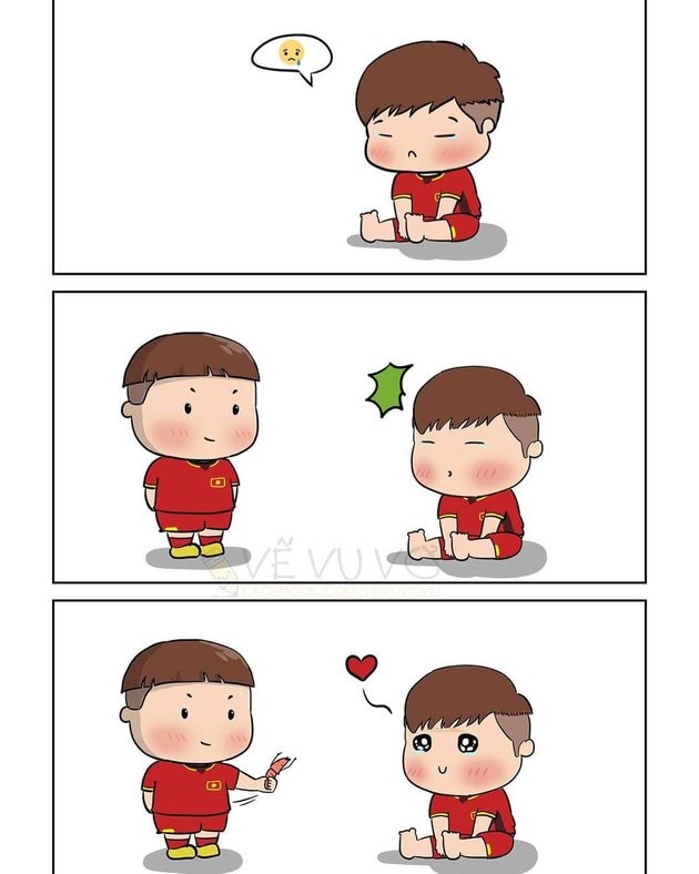 Đáng yêu hết cỡ với loạt tranh chibi về tuyển Việt Nam - Bóng Đá