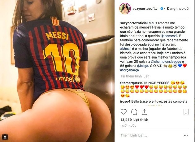 Messi toả sáng, người đẹp siêu vòng ba tặng ảnh nóng - Bóng Đá