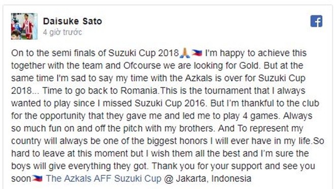 Đồng hương Honda chia tay tuyển Philippines, không tham dự trận Việt Nam - Bóng Đá