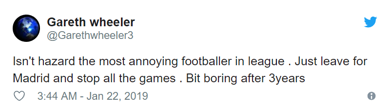xasperated Chelsea fans on Twitter blast ‘disrespectful’ Eden Hazard after latest comments about potential Real Madrid transfer - Bóng Đá