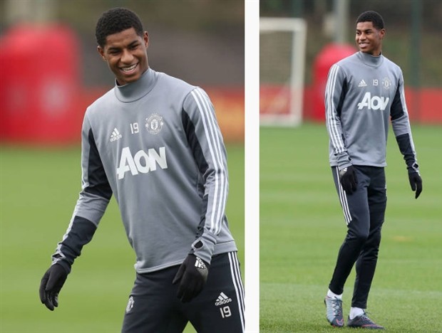 Bỏ lại nghi án chấn thương, Rashford tươi như hoa trên sân tập của Man Utd - Bóng Đá