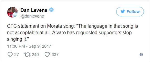 Chelsea yêu cầu CĐV ngưng hát về Morata - Bóng Đá