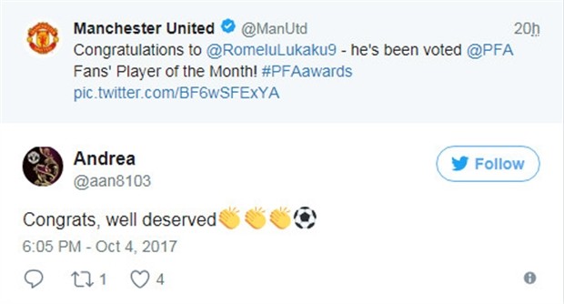 Lukaku giành giải thưởng của tháng, chỉ là khởi đầu thôi - Bóng Đá
