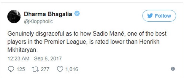  Mane bị đánh giá thấp hơn cả Gundogan, chuyện đùa? - Bóng Đá