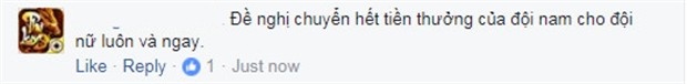 'Hãy chuyển tiền hết cho bóng đá nữ' - Bóng Đá