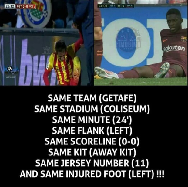 Sự trùng hợp đáng sợ từ chấn thương của Dembele và Neymar - Bóng Đá