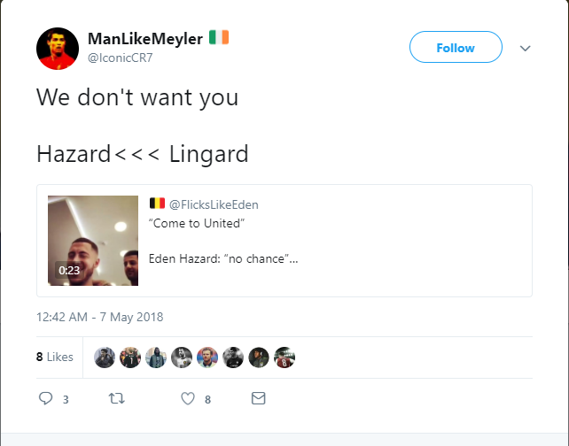 Fan Man United 'giận lẫy' khi bị Hazard từ chối - Bóng Đá