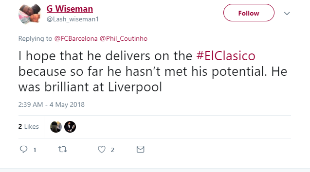 CĐV Barca trao trọng trách ghi bàn tại siêu kinh điển cho Coutinho - Bóng Đá