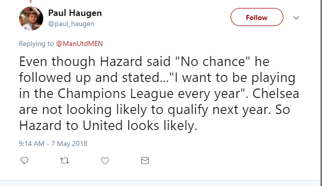 Fan Man United 'giận lẫy' khi bị Hazard từ chối - Bóng Đá