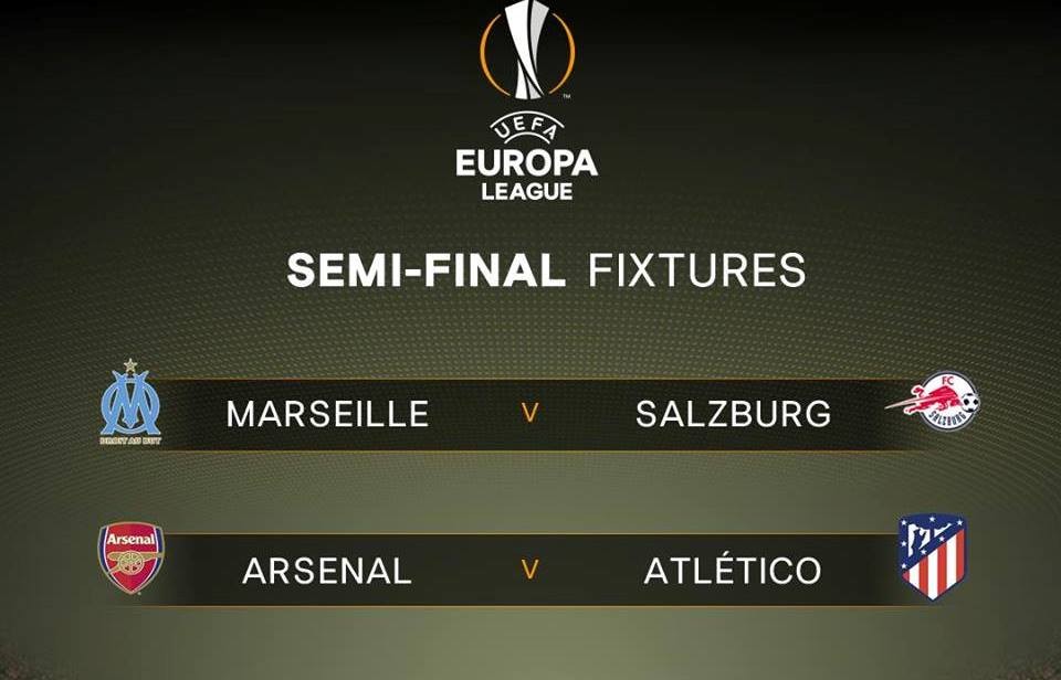 Bốc thăm bán kết Europa League: Arsenal đụng Atletico Madrid - Bóng Đá