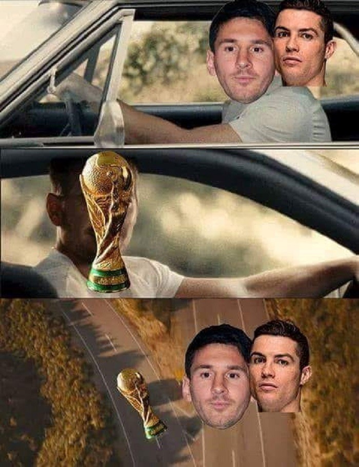 Sau thất bại, Messi và Ronaldo thành nạn nhân của ảnh chế - Bóng Đá