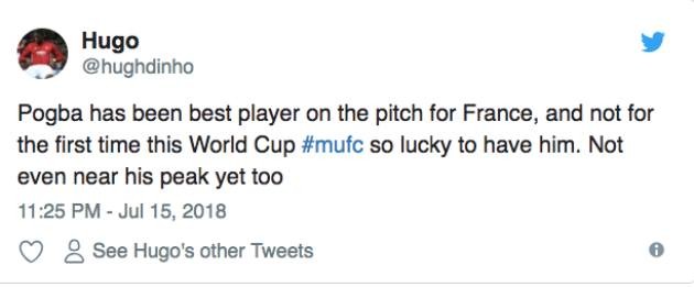 'Paul Pogba là tiền vệ xuất sắc nhất World Cup' - Bóng Đá
