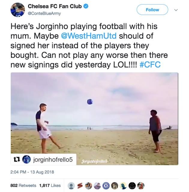 NHM Chelsea dùng... mẹ của Jorginho để 'dìm hàng' Lukaku và West Ham - Bóng Đá