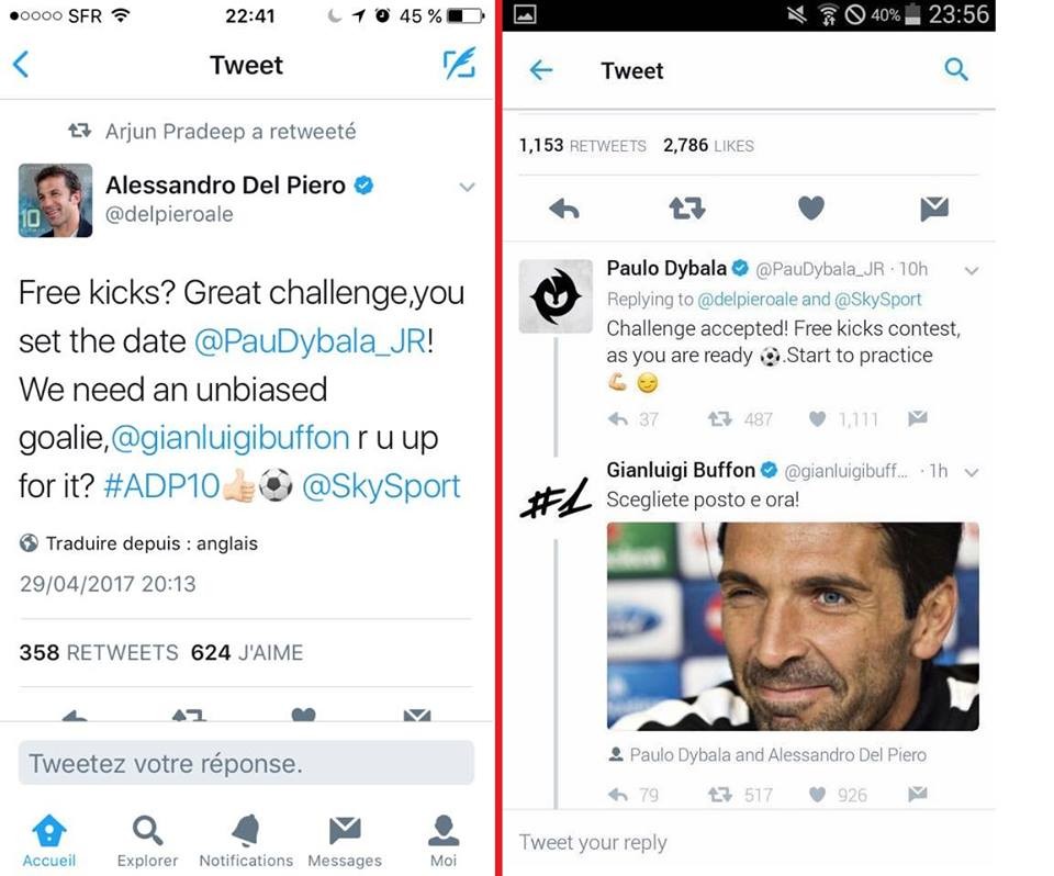 Buffon nhận lời 'làm bia' cho Del Piero và Dybala tranh tài - Bóng Đá