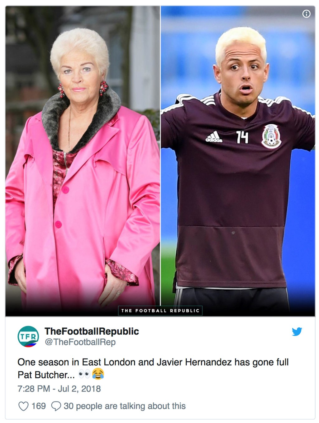 Sau Neymar, đến lượt mái tóc 'tắc kè hoa' của Chicharito bị chế giễu - Bóng Đá