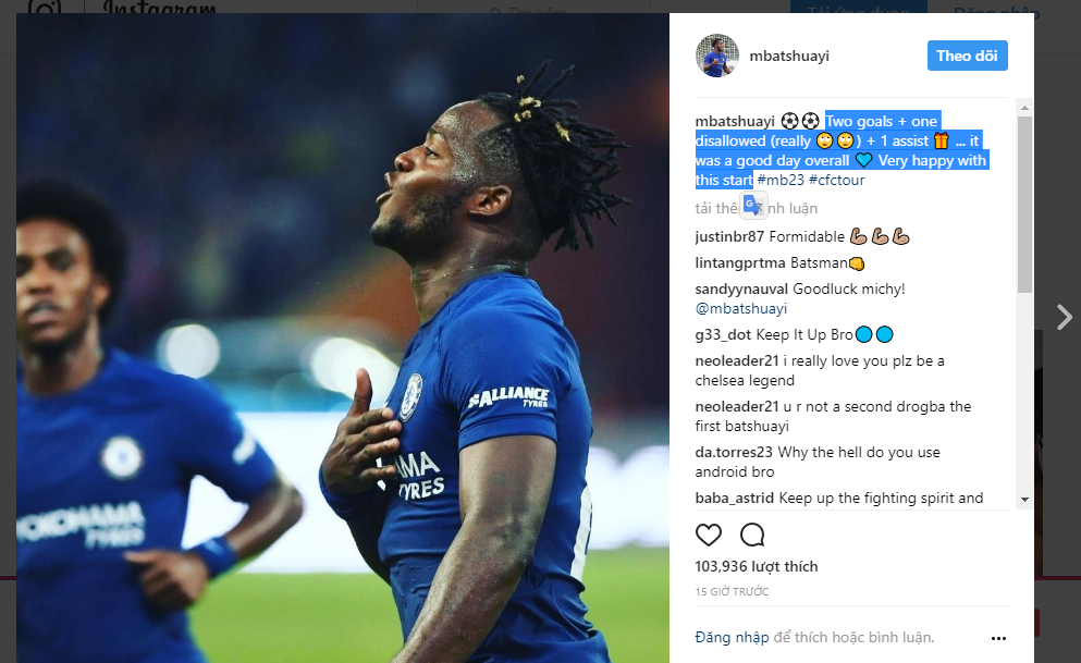 Batshuayi gửi thông điệp thách thức Morata sau khi lập cú đúp - Bóng Đá