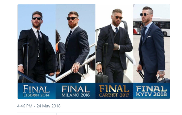 Ramos 'nhai lại' phong cách thời trang lấy may trước chung kết - Bóng Đá