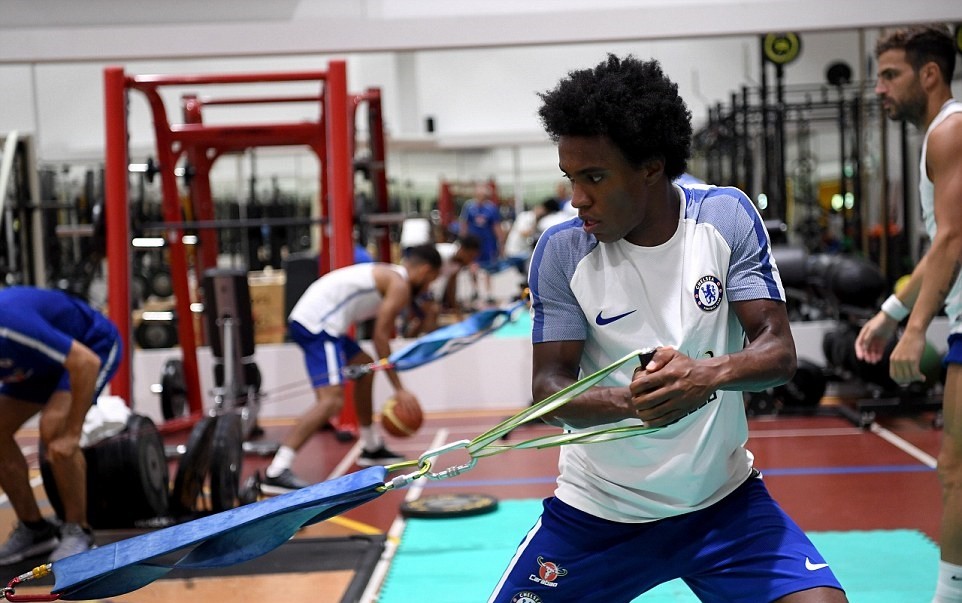Dàn sao Chelsea đổ mồ hôi hột trong phòng gym - Bóng Đá