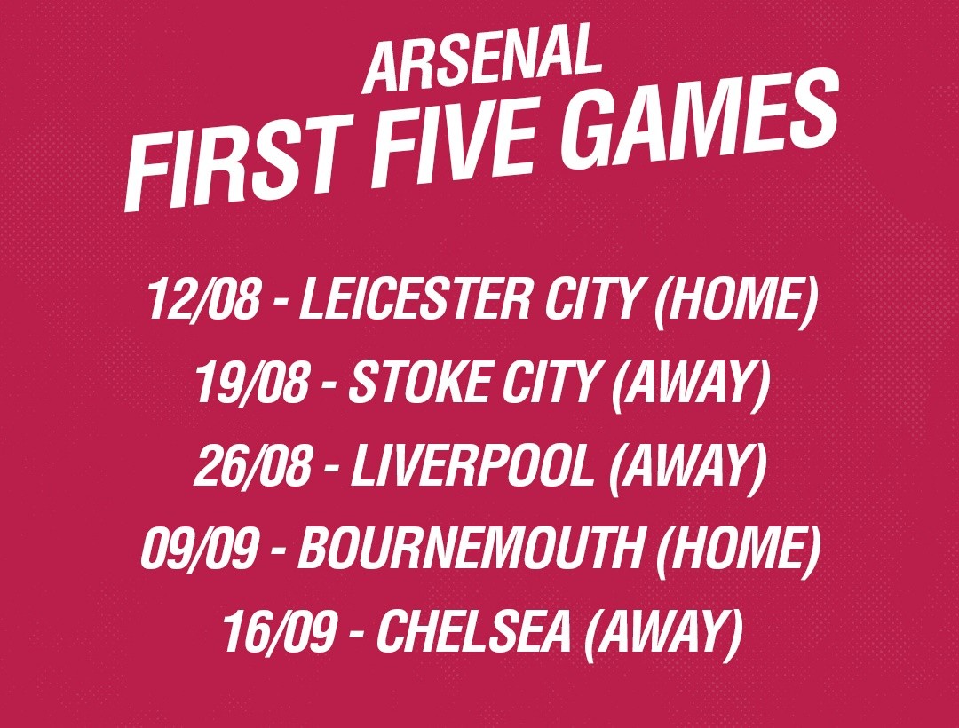 Lịch thi đấu Premier League 2017/18: M.U dễ thở; Chelsea & Arsenal gặp khó - Bóng Đá