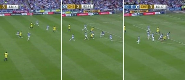 Ảnh Jorginho cười tít mắt sau pha rê bóng của Hazard - Bóng Đá