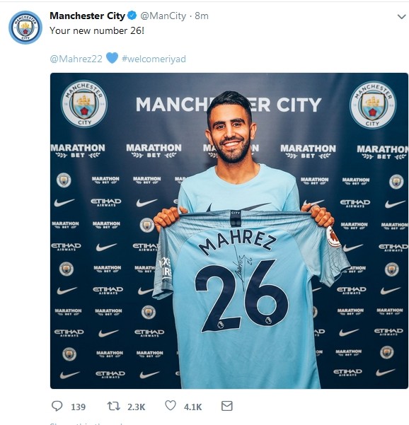 CHÍNH THỨC: Riyad Mahrez cập bến Man City - Bóng Đá