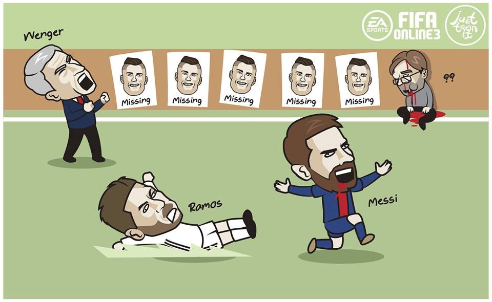 Biếm họa Messi mồm đầy máu, đứng cắm cờ ngạo nghễ trên đầu Real - Bóng Đá